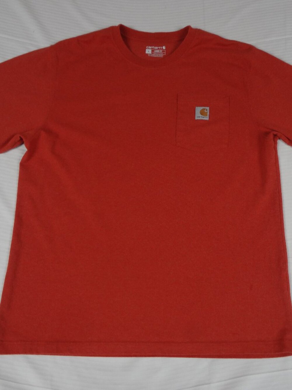 CARHARTT FRONT POCKET LOGO ORANGE LARGE LOOSE FIT MENS T-SHIRT L707